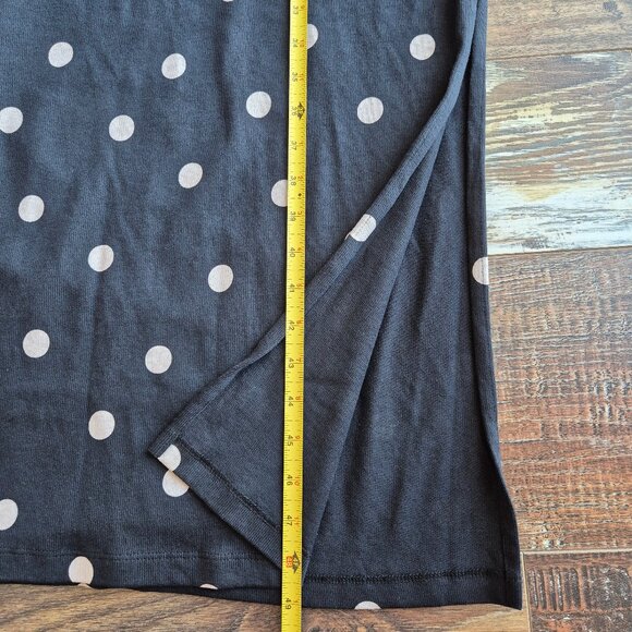 SEZANE Emy Polka Dot Tee-Shirt Dress Crew Neck Short Sleeve Black Ecru - Picture 14 of 14
